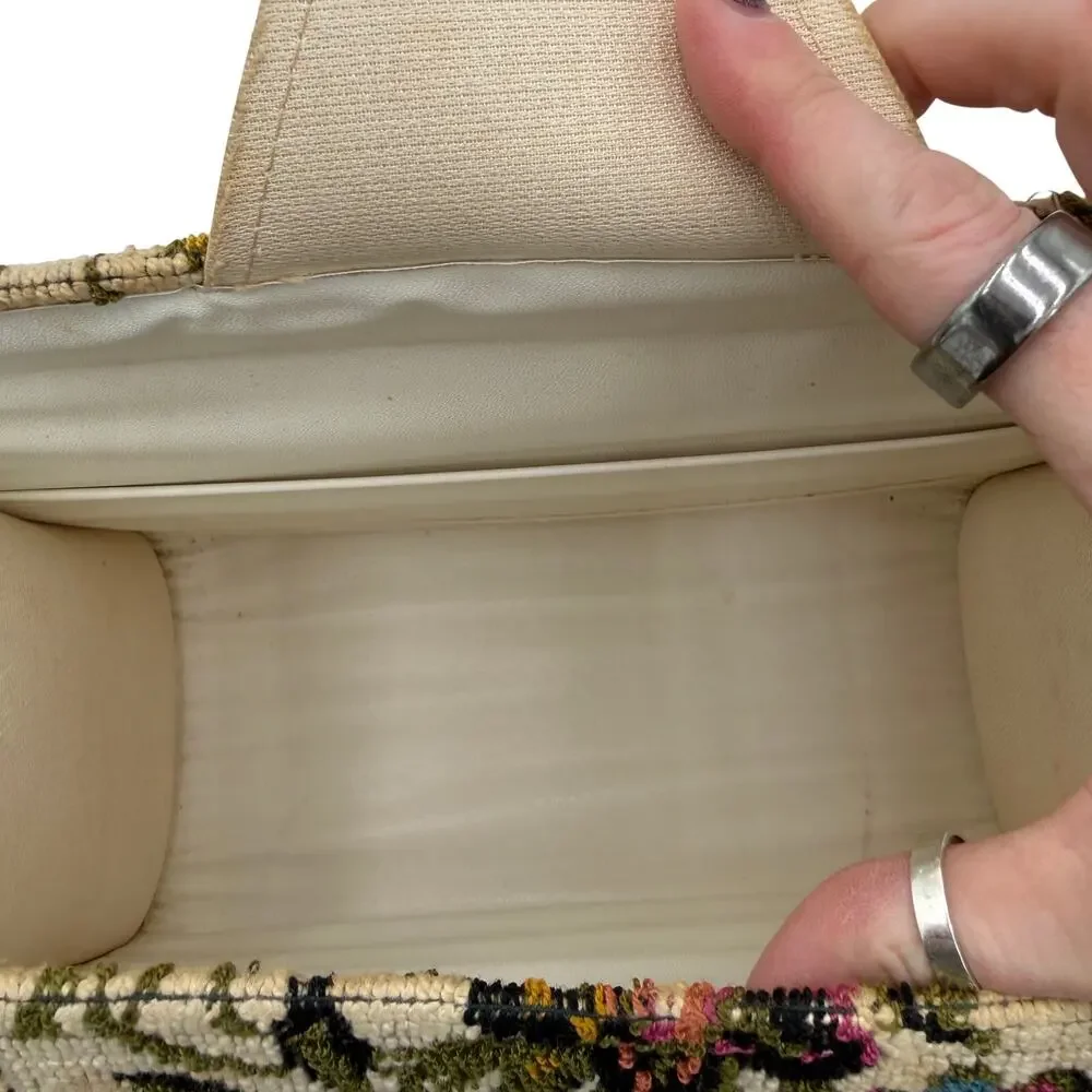 Vintage 60's Floral Needlepoint Tapestry Handbag